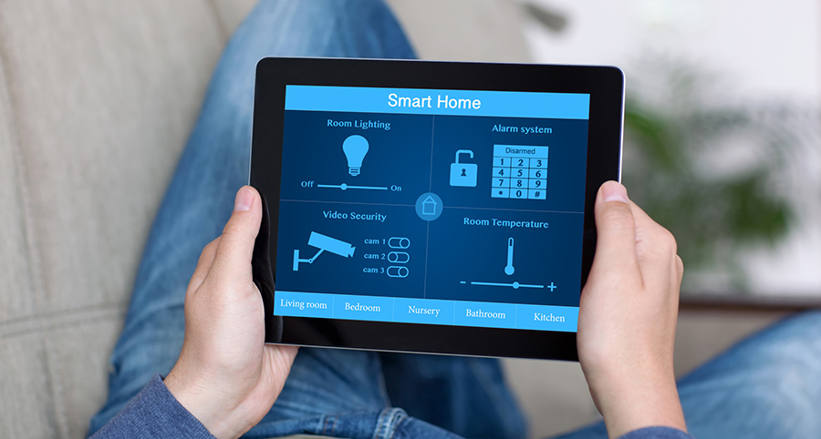 The ability to access and control security components from a mobile device is one of the top smart home trends in Killeen. Close-up of smart home security app.